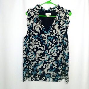Ann Taylor Loft V-neck Slvless Silk Blend Blouse Lined Tank Top Womens Large